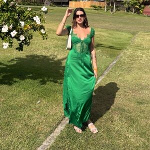 Lovers + Friends Vibrant Green Maxi Dress